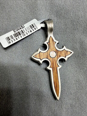 Bico Australia  Wood Cross Pendant Necklace